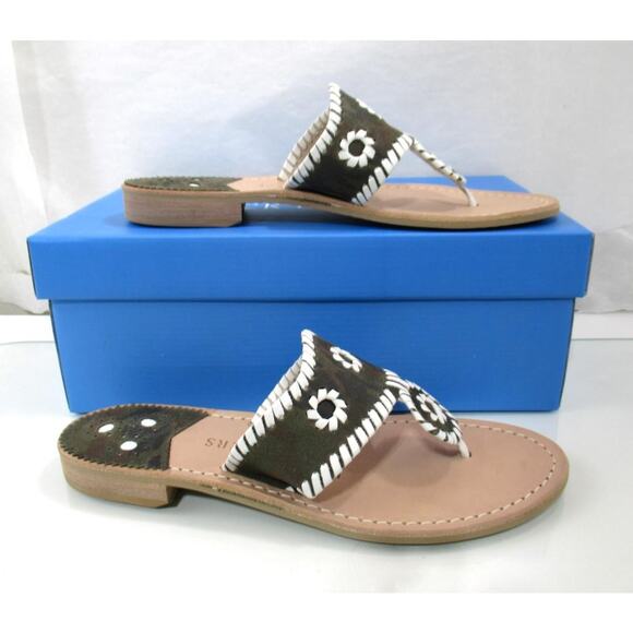 Jack Rogers Jacks Camo Flat Thong Sandals Jack Signature Camo / white Size 7 - Picture 7 of 8